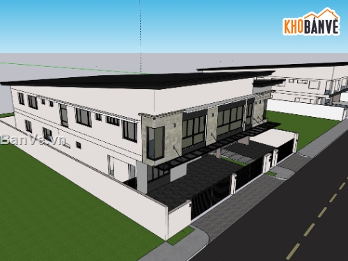 biệt thự 2 tầng,sketchup biệt thự 2 tầng,biệt thự sketchup,Model sketchup biệt thự,biệt thự  tầng