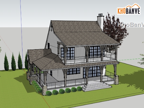 nhà ở 2 tầng,sketchup nhà ở,Model sketchup nhà 2 tầng,model su nhà ở 2 tầng