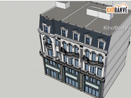 nhà phố 5 tầng hiện đại,mẫu nhà phố 5 tầng,file su nhà phố 5 tầng,model 3d nhà phố