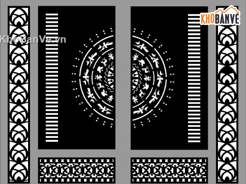 cổng cnc,file cổng 2 cánh,file cổng dxf đẹp