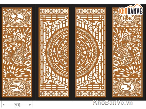 vạn sự như ý,cổng 4 cánh cnc,File cổng 4 cánh