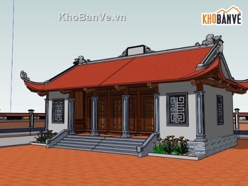 nhà đẹp 3d,File sketchup nhà thờ,thiết kế nhà thờ sketchup