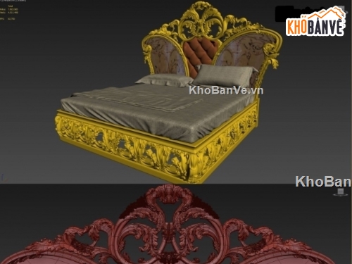 File thiết kế giường,model File 3ds max,thiết kế cổ,mẫu giường tân cổ điển