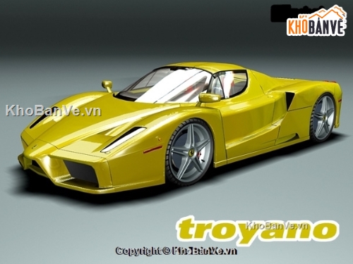 Thiết kế 3DMAX xe,3dmax siêu xe,Mô hình xe Ferrari Enzo,siêu xe Ferrari Enzo