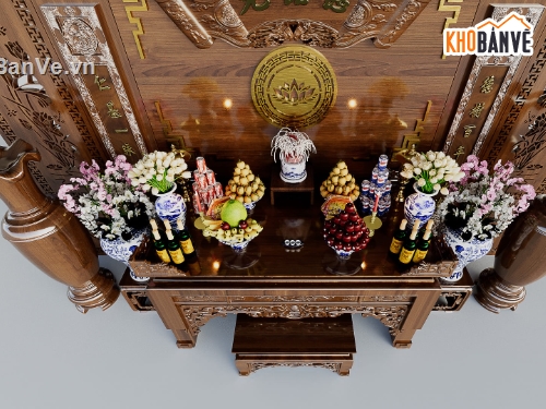phòng thờ 3dsmax,phòng thờ 3d,thư viện phòng thờ,Model 3d đồ thờ,thiết kế phòng thờ,vách ngăn phòng thờ