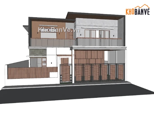 biệt thự 2 tầng,biệt thự đẹp 2 tầng,biệt thự 2 tầng đẹp,biệt thự sketchup,sketchup biệt thự