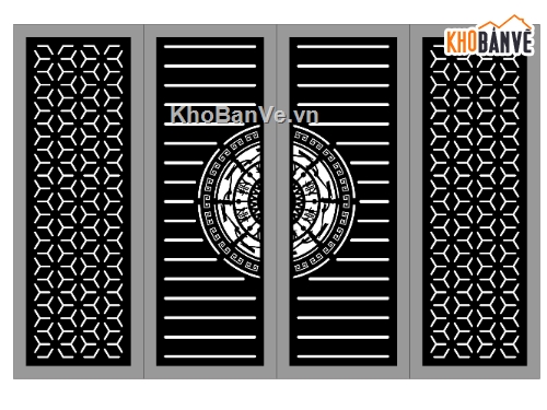cổng dxf trống đồng,cổng cắt trống đồng cnc,cổng trống đồng 4 cánh