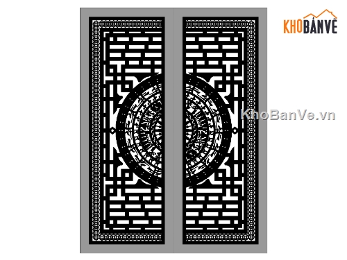 file cnc cổng 2 cánh,cổng trống đồng,bản vẽ cổng cnc