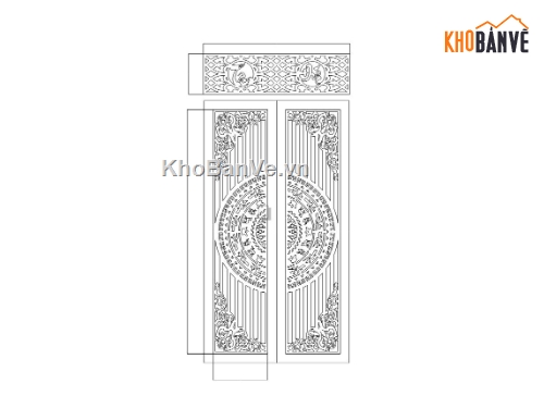cổng trống đồng cnc,File cổng 2 cánh cnc,ô thoáng,cổng trống đồng