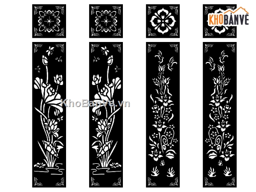 cổng hoa văn 4 cánh,hoa sen cnc,File hoa văn