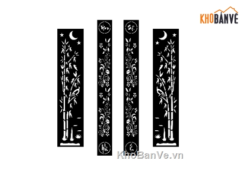 File hoa văn,cổng hoa văn 4 cánh,file hoa văn trúc cnc