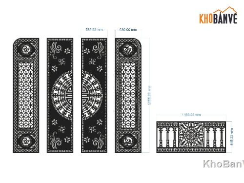 lan can,lan can cnc,cổng 4 cánh lan can,file cổng 4 cánh lan can