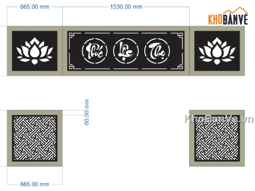 phúc lộc thọ sen,vách hoa sen cnc,cnc vách hoa sen,vách phúc lộc thọ