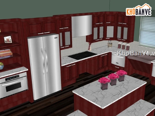 file sketchup phòng bếp,Su nội thất phòng bếp,Model su nội thất phòng bếp,nội thất phòng bếp model sketchup
