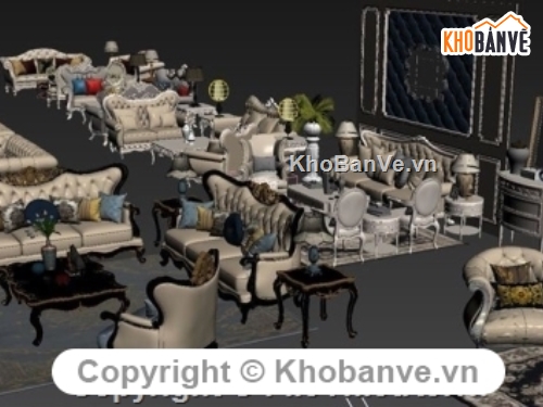 nội thất cổ điển,sofa tân cổ điển,bàn ghế 3D,nội thất tân cổ,3DMAX nội thất bàn ghế sofa