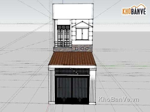 nhà phố,nhà 2 tầng,model nhà 2 tầng