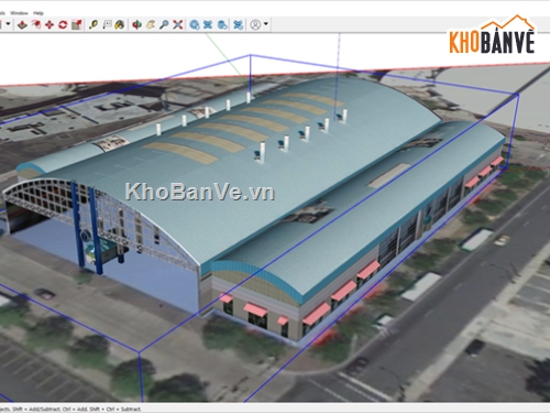 model nhà xưởng,mẫu nhà xưởng đẹp,Model sketchup nhà xưởng