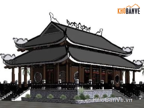 revit chùa,chùa,chùa file revit,file revit chùa