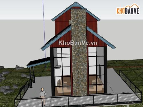 Biệt thự 1 tầng,model su biệt thự 1 tầng,biệt thự 1 tầng model su,sketchup biệt thự 1 tầng,file su biệt thự 1 tầng