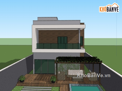 biệt thự 2 tầng,su biệt thự,sketchup biệt thự,su biệt thự 2 tầng