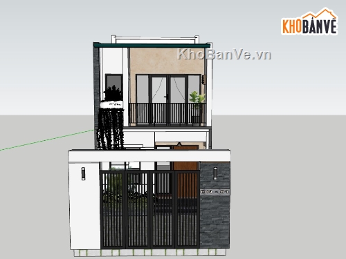 su nhà phố,sketchup nhà phố,su nhà phố 2 tầng