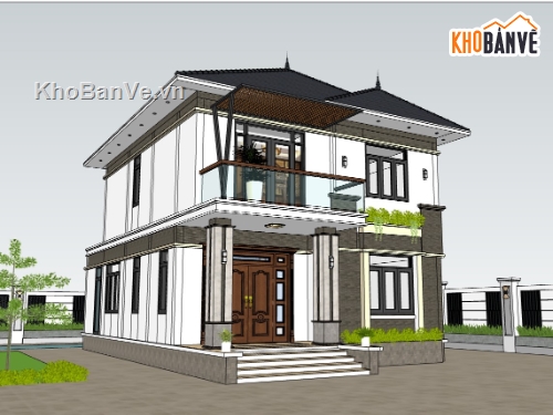 su nhà phố,sketchup nhà phố,su nhà phố 2 tầng,sketchup nhà phố 2 tầng,nhà phố 2 tầng