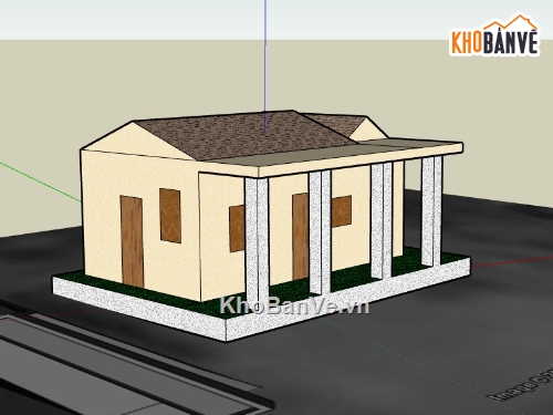 su nhà cấp 4,sketchup nhà cấp 4,nhà cấp 4