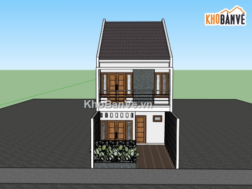 su nhà phố,sketchup nhà phố,su nhà phố 2 tầng,sketchup nhà phố 2 tầng