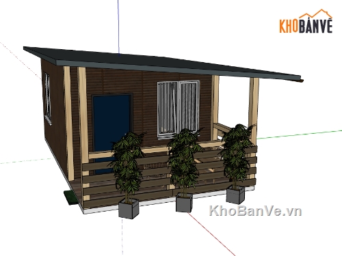 su nhà gỗ,sketchup nhà gỗ,Nhà gỗ