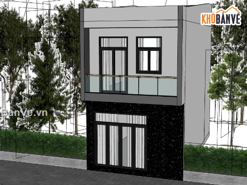 nhà phố 2 tầng,model su nhà phố 2 tầng,thiết kế nhà phố 2 tầng