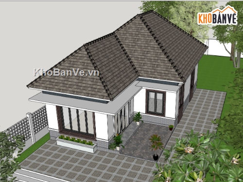 su nhà cấp 4,sketchup nhà cấp 4,nhà cấp 4