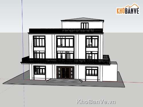 nhà điều hành,sketchup nhà điều hành,nhà điều hành 3d