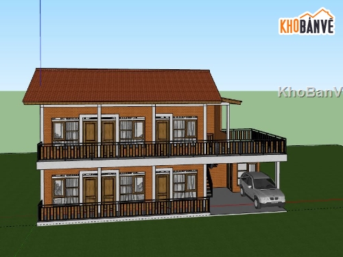 Biệt thự 2 tầng,model su biệt thự 2 tầng,biệt thự 2 tầng file su,file sketchup biệt thự 2 tầng,biệt thự 2 tầng model su