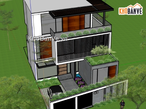 biệt thự 2 tầng file sketchup,biệt thự 2 tầng file su,biệt thự 2 tầng sketchup,file su biệt thự 2 tầng