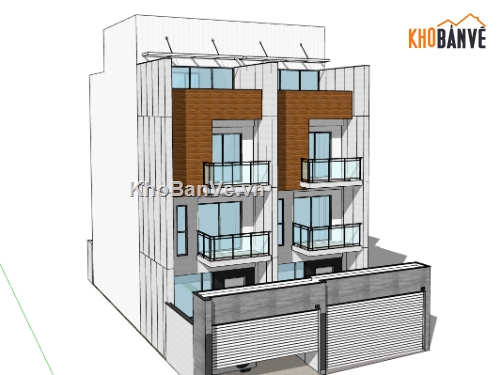 sketchup biệt thự 4 tầng,model su biệt thự 4 tầng,model 3d biệt thự 4 tầng,file su biệt thự 4 tầng