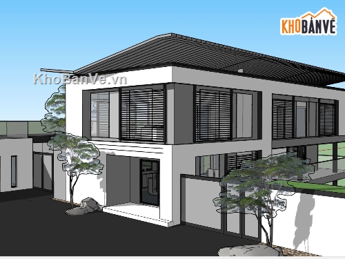 biệt thự 2 tầng dựng model su,sketchup biệt thự 2 tầng đẹp nhất,3d su biệt thự 2 tầng đẹp,file su biệt thự 2 tầng đẹp