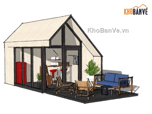 Home stay sketchup,Home stay model su,file sketchup homestay,model su homestay,sketchup home stay