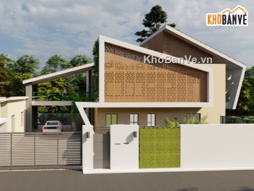 biệt thự hiện đại,biệt thự 2 tầng,biệt thự sketchup,sketchup biệt thự,Model sketchup biệt thự