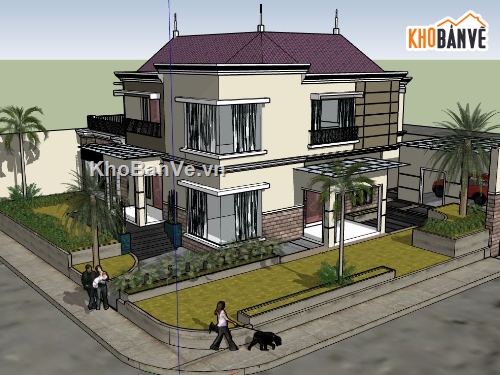 su biệt thự,sketchup biệt thự,model su biệt thự