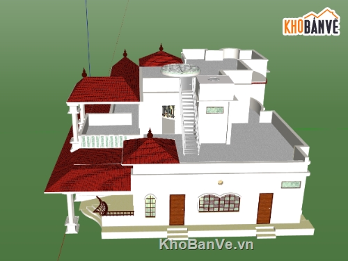 biệt thự 2 tầng,Model sketchup biệt thự,sketchup biệt thự 2 tầng,biệt thự  tầng