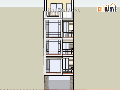 Nhà phố 5 tầng,model su nhà phố 5 tầng,file su nhà phố 5 tầng,nhà phố 5 tầng sketchup,nhà phố 5 tầng file su