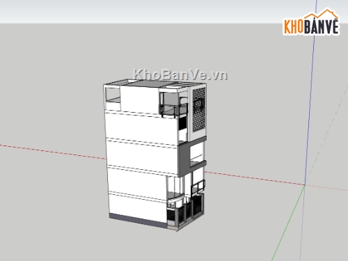 nhà phố 5 tầng,file sketchup nhà phố 5 tầng,ngoại thất nhà phố 5 tầng,bản vẽ nhà phố