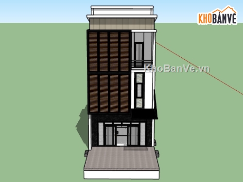 nhà phố 3 tầng,su nhà phố,sketchup nhà phố 3 tầng,su nhà phố 3 tầng