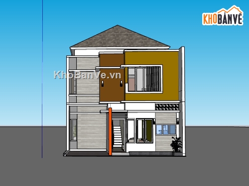 nhà phố  2 tầng,su nhà phố 2 tầng,su nhà phố,sketchup nhà phố 2 tầng