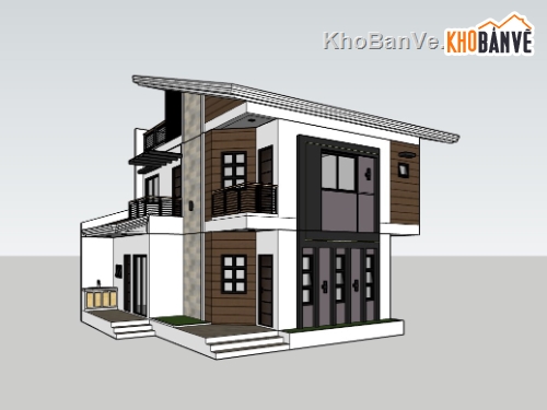 su nhà phố,sketchup nhà phố,sketchup nhà phố 2 tầng