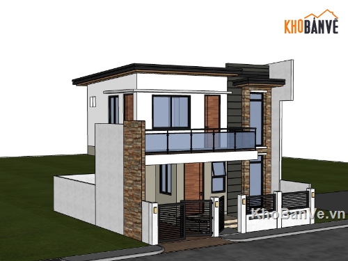 su nhà phố,sketchup nhà phố,su nhà phố 2 tầng,sketchup nhà phố 2 tầng