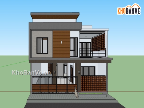 su nhà phố,sketchup nhà phố,su nhà phố 2 tầng,sketchup nhà phố 2 tầng