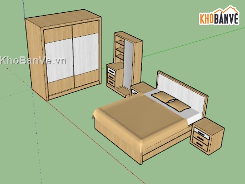 Nội thất,nội thất phòng ngủ,Nội thất phòng ngủ sketchup,phòng ngủ,interior bedroom