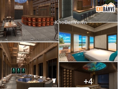 Sketchup Resort,Model Sketchup resort,su resort,file resort model su,nội thất quán ăn