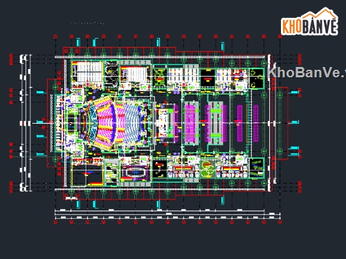 trung tâm hội nghị,file cad trung tâm hội nghị,bản vẽ trung tâm hội nghị